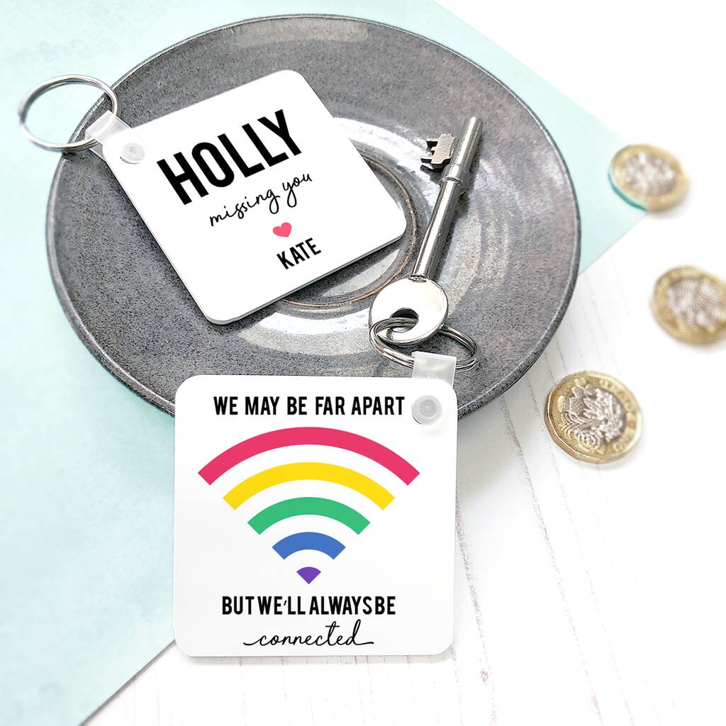 Image of Personalised Rainbow Wifi Keyring