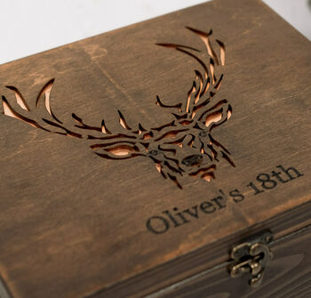 Stag Personalised Cufflink And Watch Box, 2 of 8