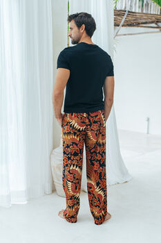 Red And Black Men’s Cotton Batik Trousers, 2 of 4