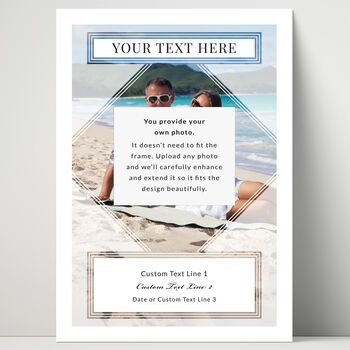 Our First Holiday Couples Photo Print Personalised Dating Gift, 2 of 5