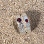 Garnet January Birthstone Ring Textured Sterling Silver, thumbnail 4 of 8