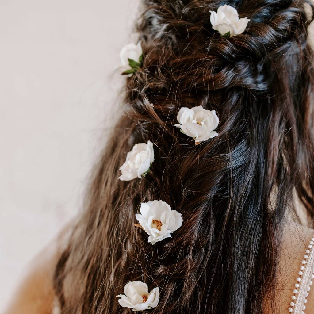 Harriet Bridal Wedding Wild Rose Flower Hair Pins, 1 of 7