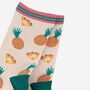 Women's Pineapple Print Bamboo Socks, thumbnail 2 of 5