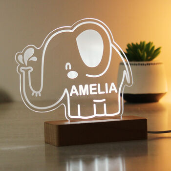 Personalised Elephant LED Night Light, 8 of 11