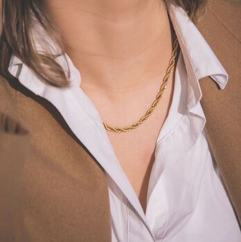 Maia Twist Chain Necklace | 18 K Gold Plated, 3 of 6