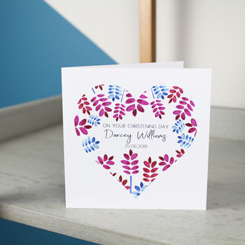 Personalised Heart Christening Card For Boys And Girls, 4 of 10
