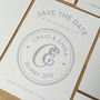 Monogram Wedding Save The Date Card, thumbnail 3 of 6
