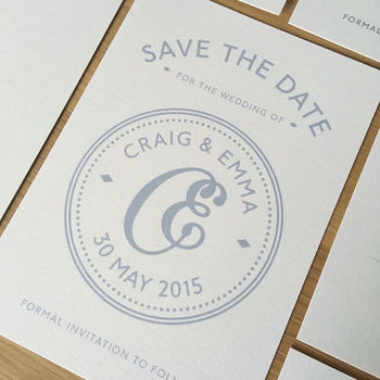 Monogram Wedding Save The Date Card, 3 of 6