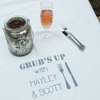 Personalised Organic Cotton Grub's Up Tablecloth, 4 of 7