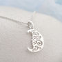 Sterling Silver Henna Moon Necklace, thumbnail 4 of 7