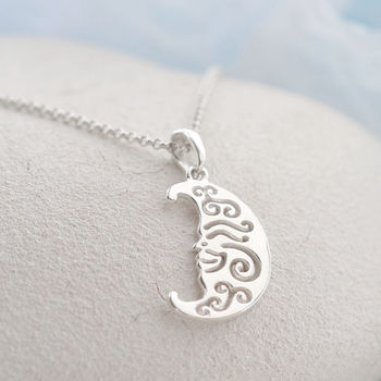 Sterling Silver Henna Moon Necklace, 4 of 7