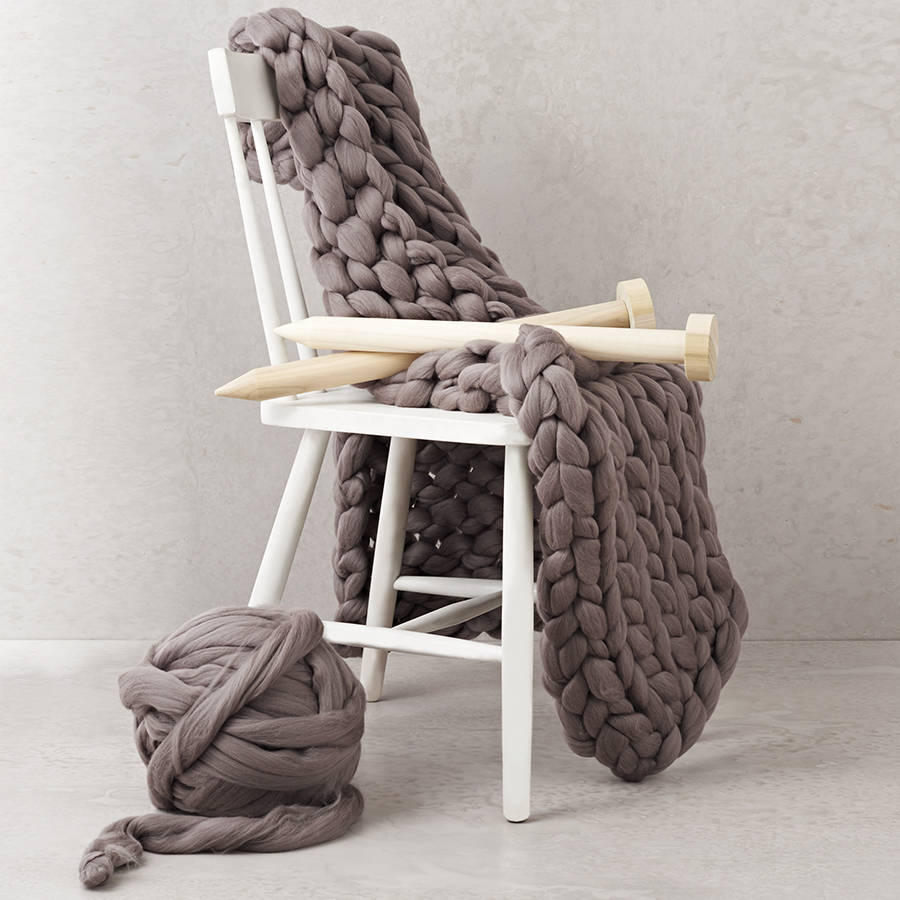 Diy Knit Kit Giant Chunky Blanket By Wool Couture Notonthehighstreetcom
