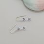 Double Heart Zircon Sterling Silver Drop Earrings, thumbnail 2 of 3