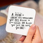 'A Friend Is A Someone Who' Friendship Coaster, thumbnail 1 of 5