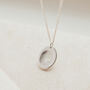Silver Oval Fingerprint Charm Necklace, thumbnail 1 of 9