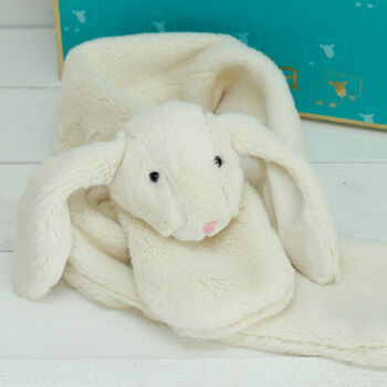 Cream Bunny Scarf And Matching Bag, Gift Hamper, 2 of 6