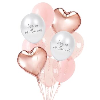 12 Love Is In The Air Rose Gold Balloon Bundle, 2 of 2