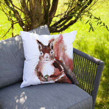 Inky Squirrel Outdoor Cushion For Garden Furniture, 7 of 8