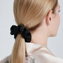 Silk Scrunchie Hair Scrunchie Ponytail Holder Hairband Mulberry Silk Satin Midi Luxurious Black Hair Tie, thumbnail 1 of 5