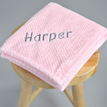Personalised Pink Honeycomb Baby Blanket, 6 of 8