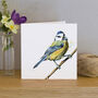 Inky Blue Tit Blank Greeting Card, thumbnail 1 of 4