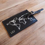 Embossed World Map Personalised Leather Luggage Tag, thumbnail 5 of 9