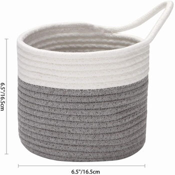 Hanging Cotton Rope Baskets Small Woven Storage Basket, 5 of 8