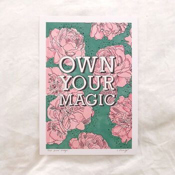 'Own Your Magic' Illustrated Typography Print, 4 of 4