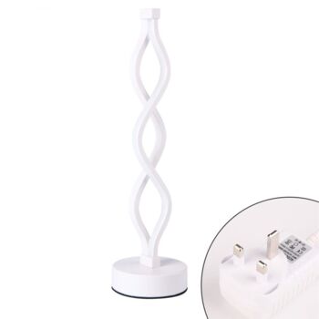 White Twist Wave LED Table Lamp, 8 of 9