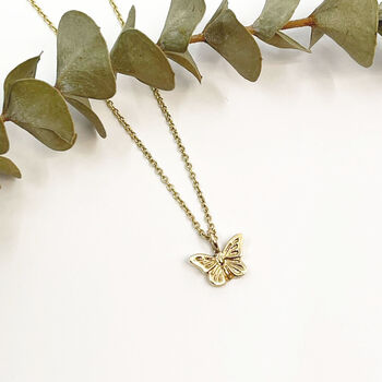 9ct Yellow Gold Butterfly Necklace, 4 of 12