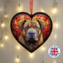 Shar Pei Stained Glass Effect Heart Suncatcher, thumbnail 1 of 5