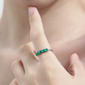 Sterling Silver Natural Amethyst Half Infinity Ring, 7 of 12