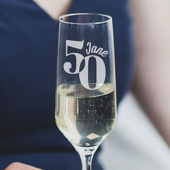 50th Birthday Personalised Champagne Glass, 3 of 6