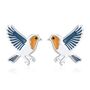 Sterling Silver Robin Stud Earrings, thumbnail 6 of 12