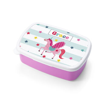 Personalised Girl's Unicorn Lunch Box, 4 of 4