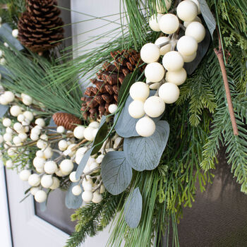 White Berry And Pinecone Wreath, 4 of 5