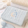 Personalised Grey Baby Blanket – Moon And Stars Initial Embroidery, thumbnail 2 of 12