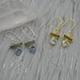 Green Tourmaline, Blue Topaz Earrings, thumbnail 3 of 6