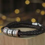 Men's Leather And Silver Story Bracelet, thumbnail 1 of 12