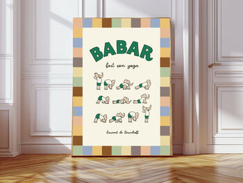 Babar Yoga Nursery Art Print, 2 of 3