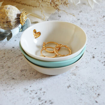 Small Pastel Ring Dish With A Gold Heart, 9 of 9