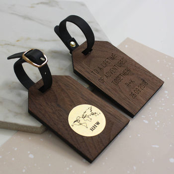 Personalised World Map And Initials Luggage Tags, 2 of 2