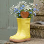 Yellow Heart Shaped Personalised Welly Boot Planter Gift, thumbnail 1 of 5