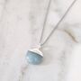 The Orb Aquamarine March Birthstone Necklace, Silver, thumbnail 4 of 8