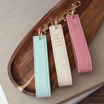 Keyring With Initials, Personalised Wristlet Keyring, 4 of 5