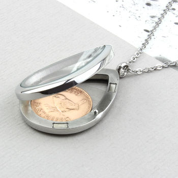 70th/80th Birthday Farthing Locket Necklace, 9 of 12