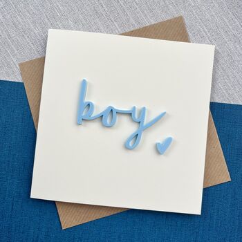 Acrylic Embellishment New Baby Boy Card, 2 of 4