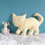 Personalised Cat Shaped Nursery Cushion, thumbnail 1 of 8