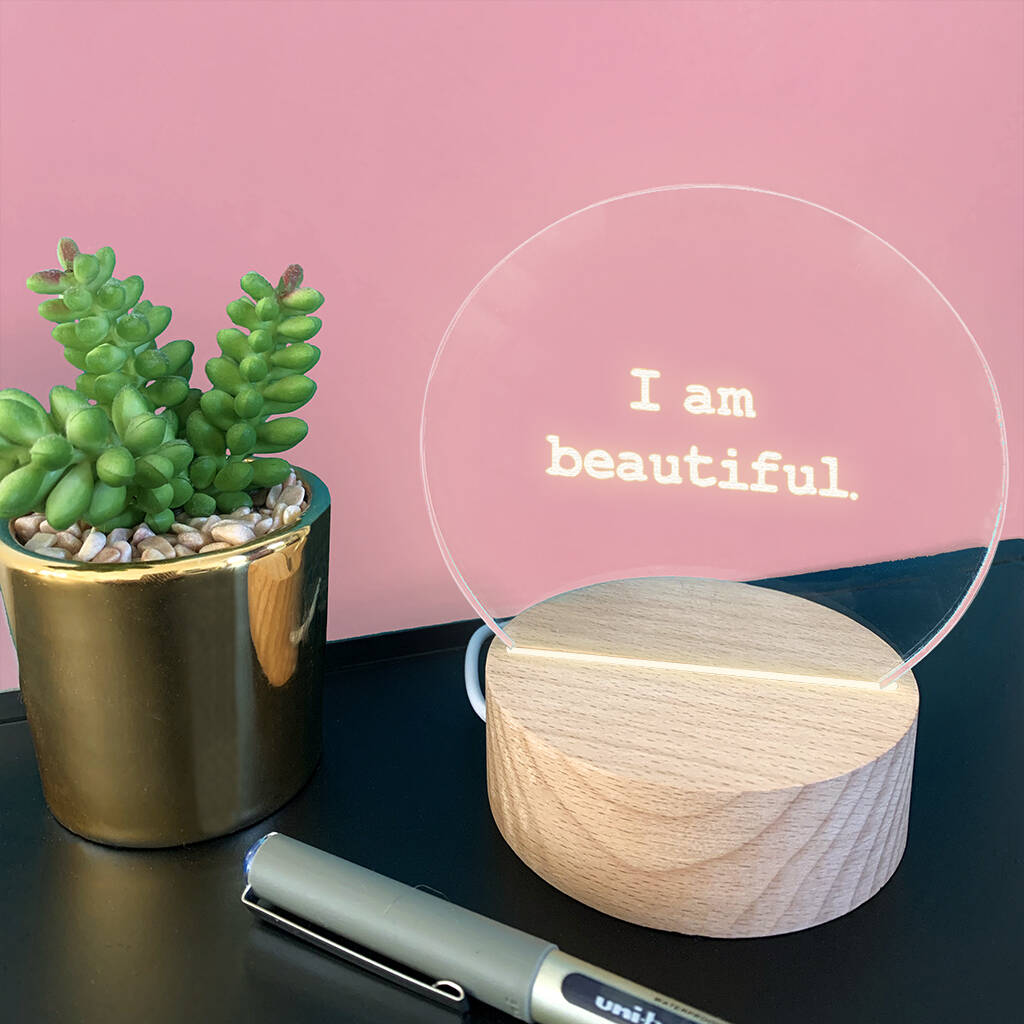 Personalised 'I Am Beautiful' Mini Desk Lamp, 1 of 3