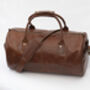 Personalised Barrel Style Brown Leather Holdall Unisex, thumbnail 12 of 12